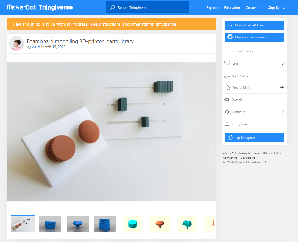 screenshot Thingiverse screenshot Thingiverse
