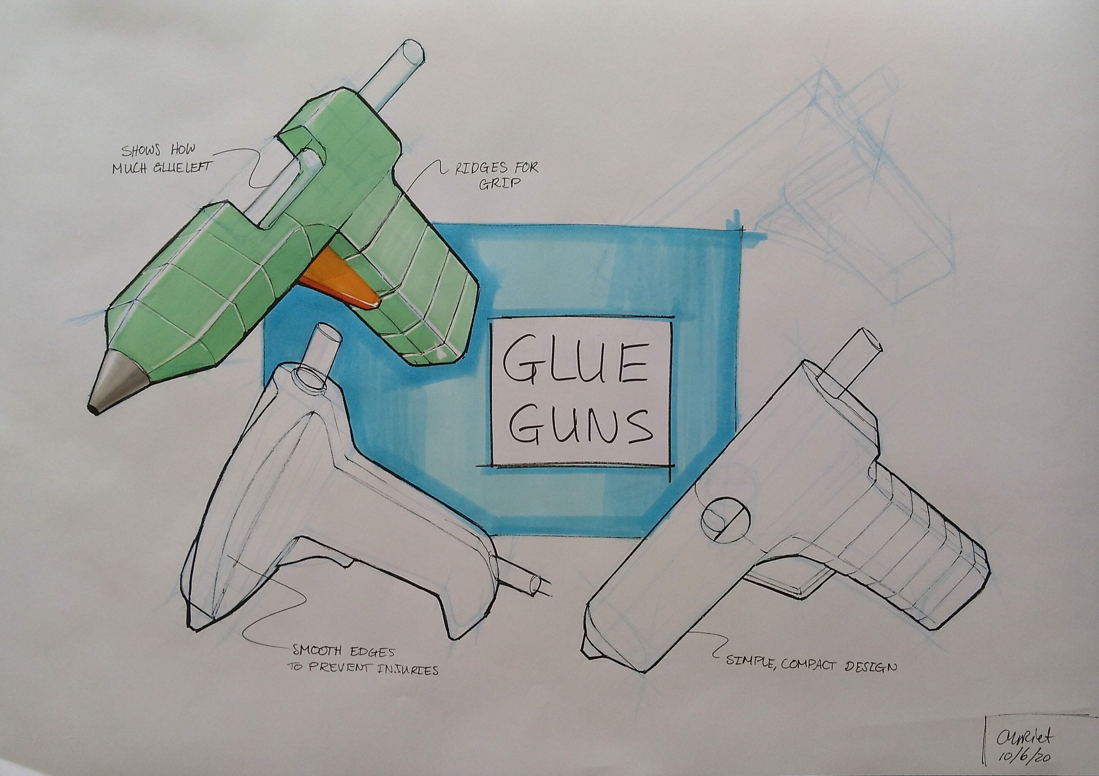 6 glue gun rendered